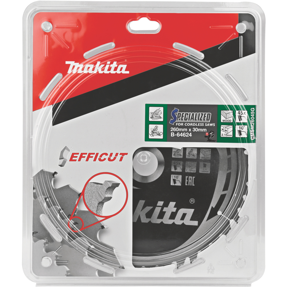 LAME CARBURE EFFICUT BOIS 260x30x45T - MAKITA - B-64624