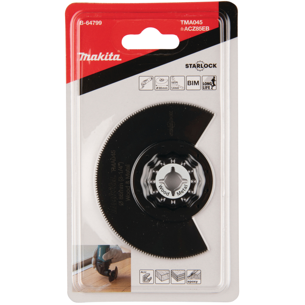 LAME SEGMENT BIM STARLOCK 85MM BOIS/META - MAKITA - B-64799