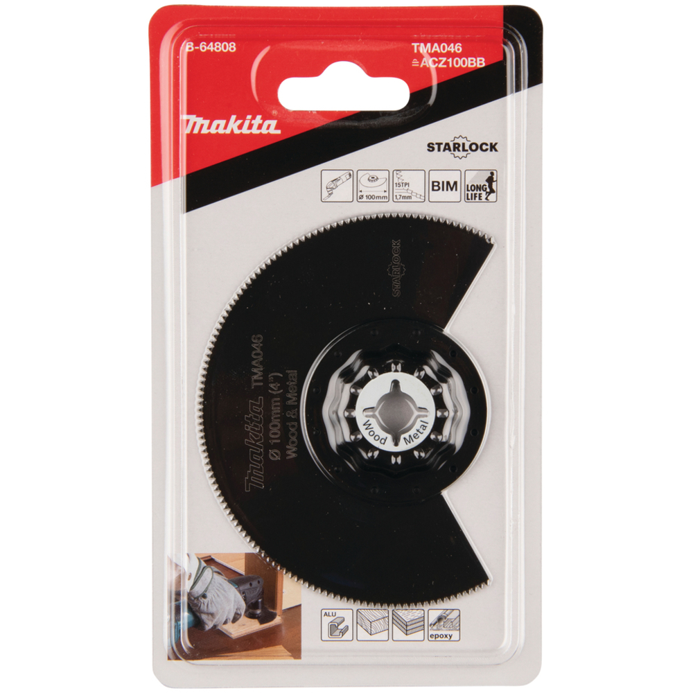 LAME SEGMENT BIM STARLOCK 100MM BOIS/METAL - MAKITA - B-64808