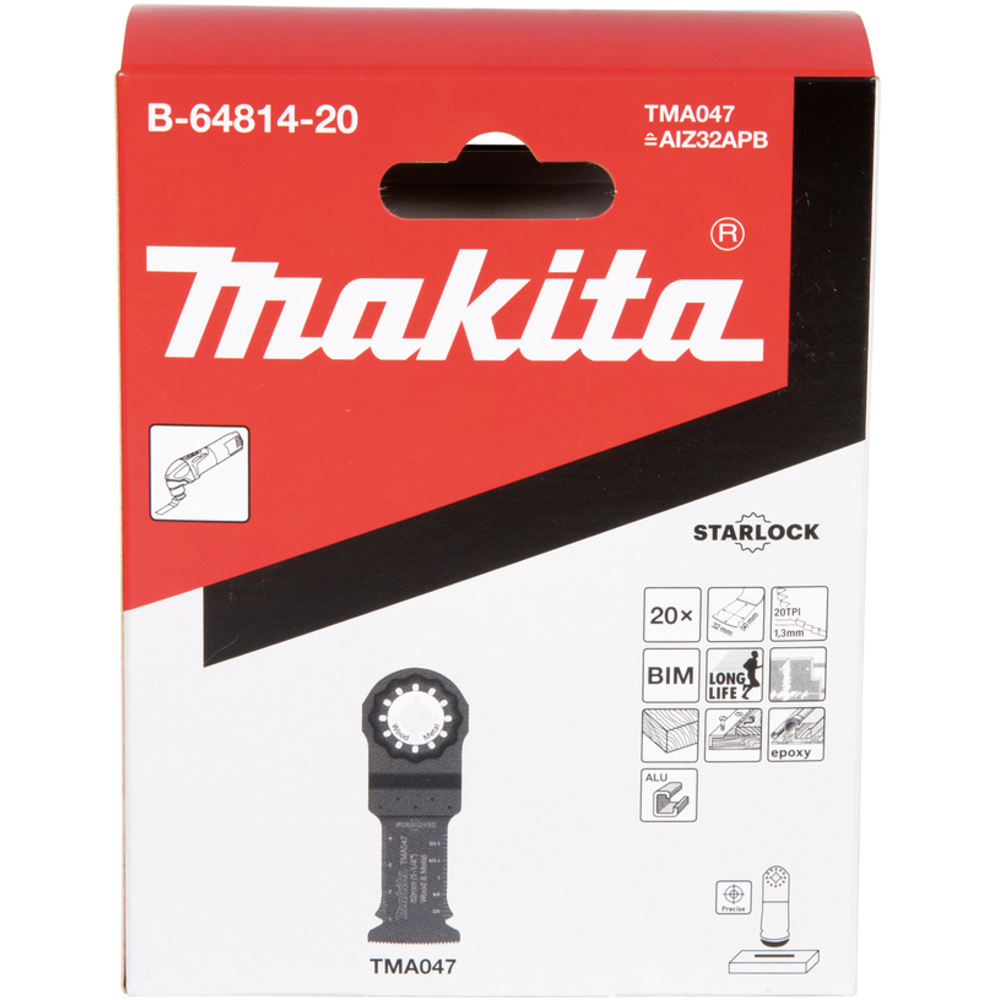 20 LAMES PLONGEANTE BIM STARLOCK 32x50MM BOIS/META - MAKITA - B-64814-20