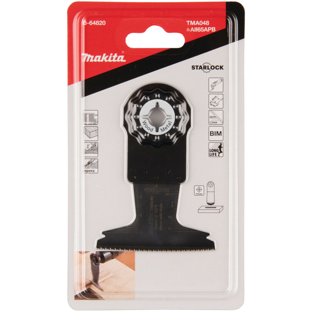 LAME PLONGEANTE BIM STARLOCK 65x40MM BOIS/METAL - MAKITA - B-64820