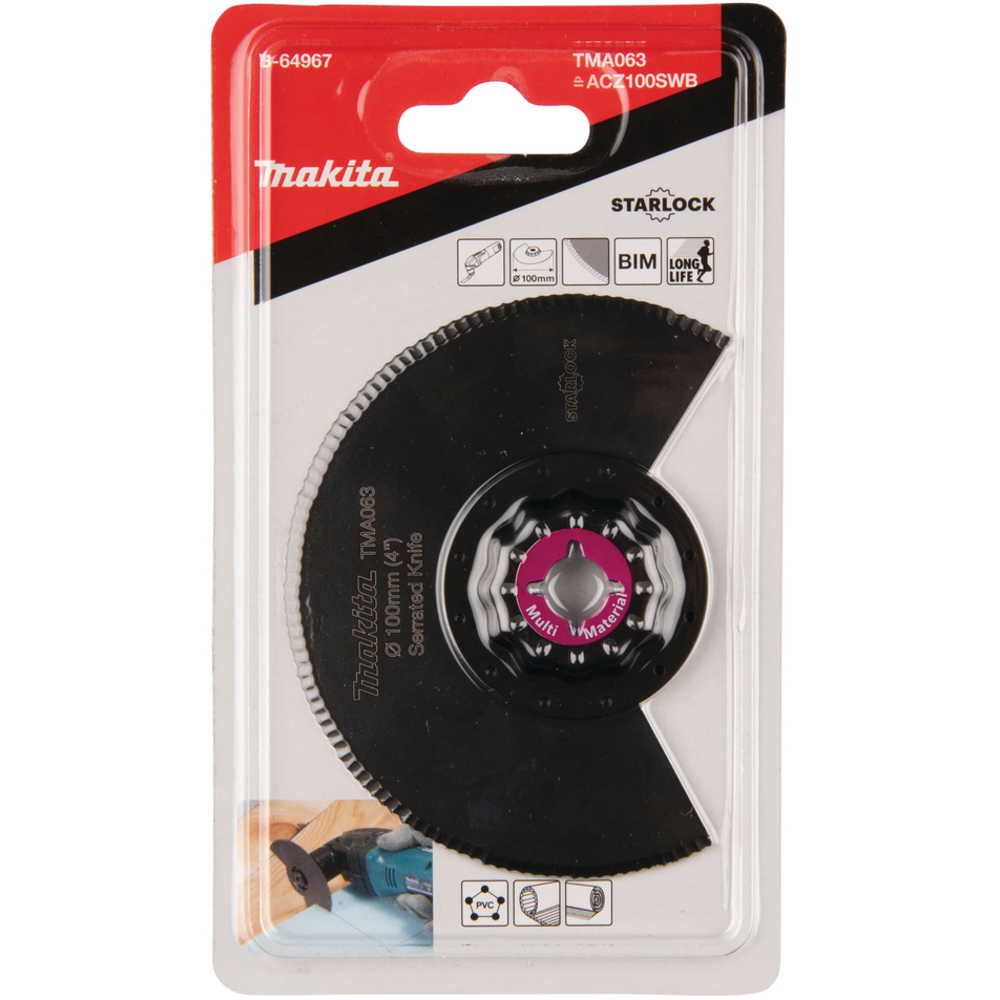 LAME SEGMENT BIM STARLOCK 100MM MOQUETTE - MAKITA - B-64967