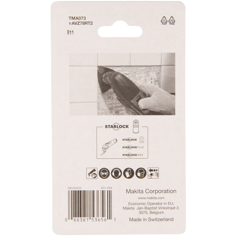 PLATEAU DE PONCAGE CONC. CARBURE STARLOCK 78MM - MAKITA - B-65062