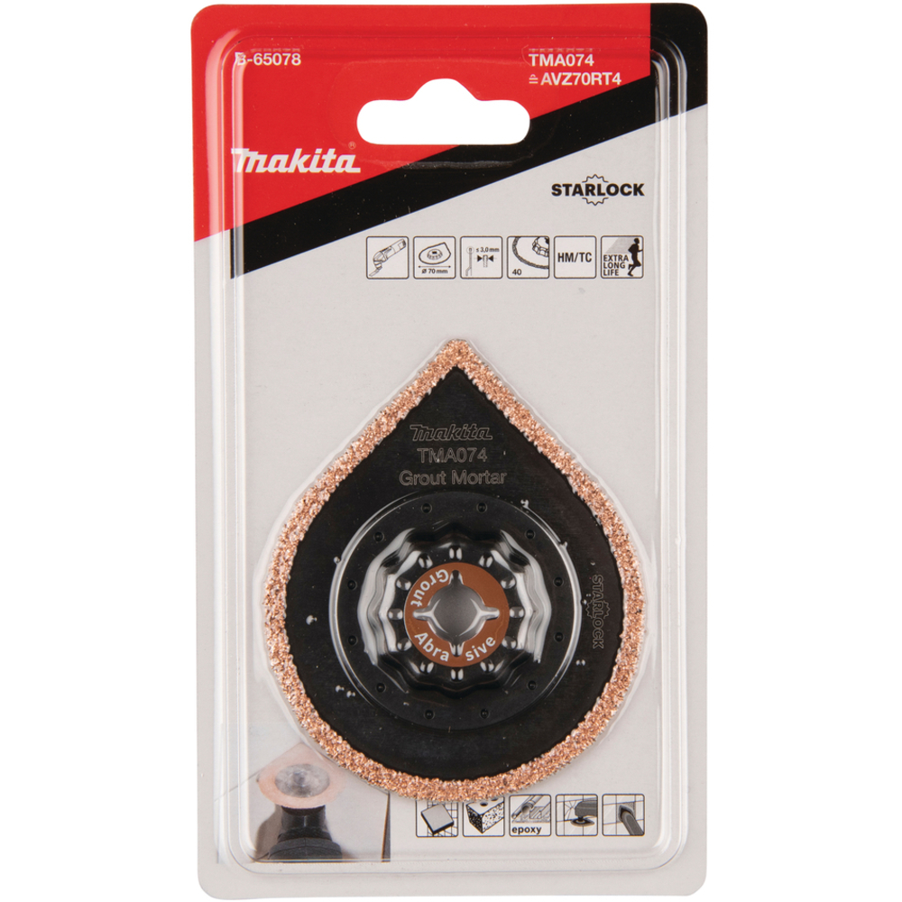 ENLEVE-MORTIER CONC. CARBURE STARLOCK 70MM - MAKITA - B-65078