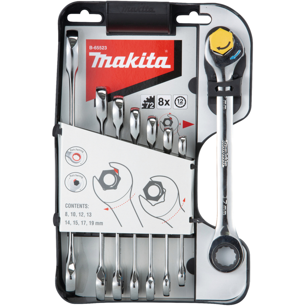 JEU DE 8 CLES MIXTES A SERRAGE RAPIDE - MAKITA - B-65523
