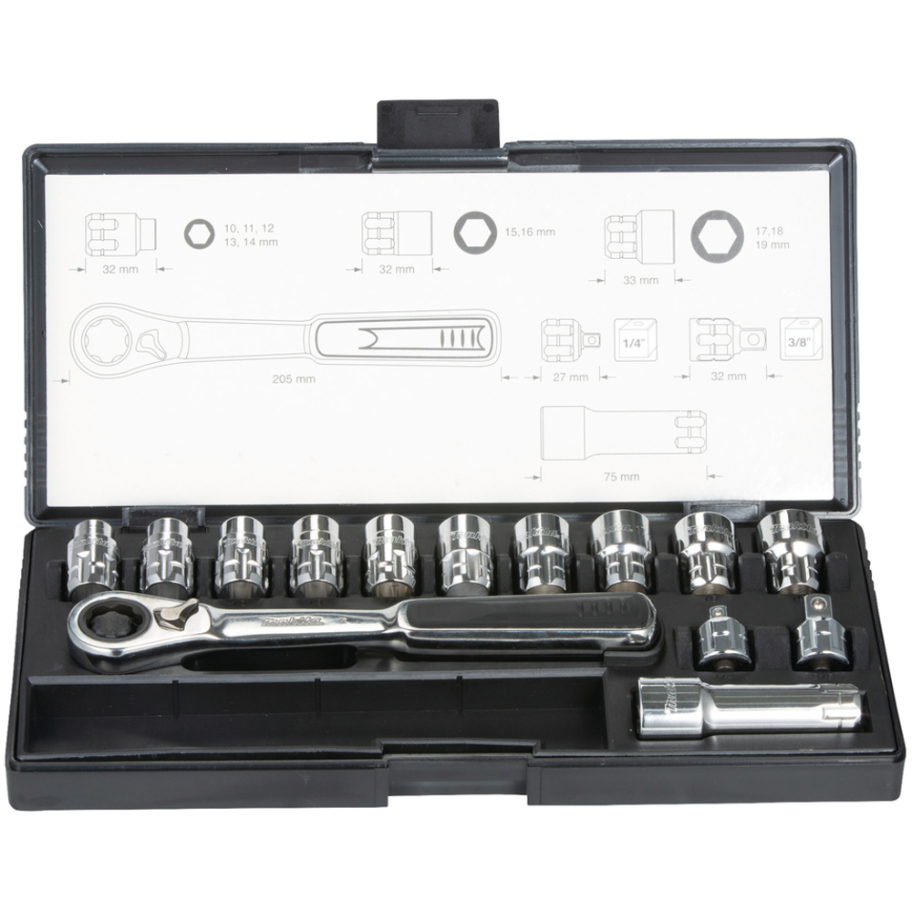 ENSEMBLE CLE A CLIQUET ORIENTABLE 14PCS - MAKITA - B-65595