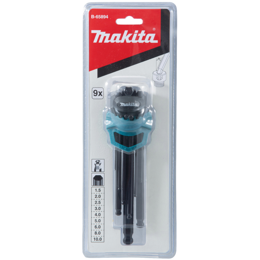 JEU DE 9 CLES HEXAGONALES - MAKITA - B-65894