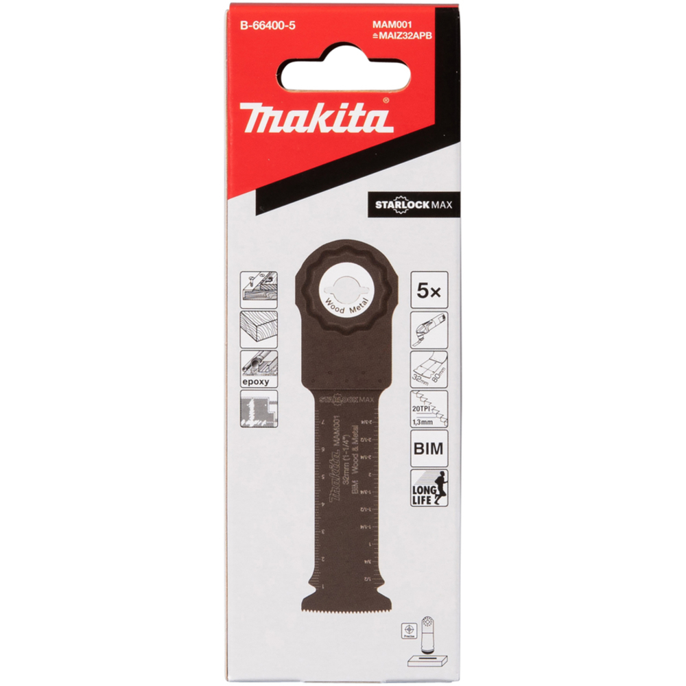 SET 5 LAMES PLONGEANTES STARLOCK MAX BOIS METAL - MAKITA - B-66400-5