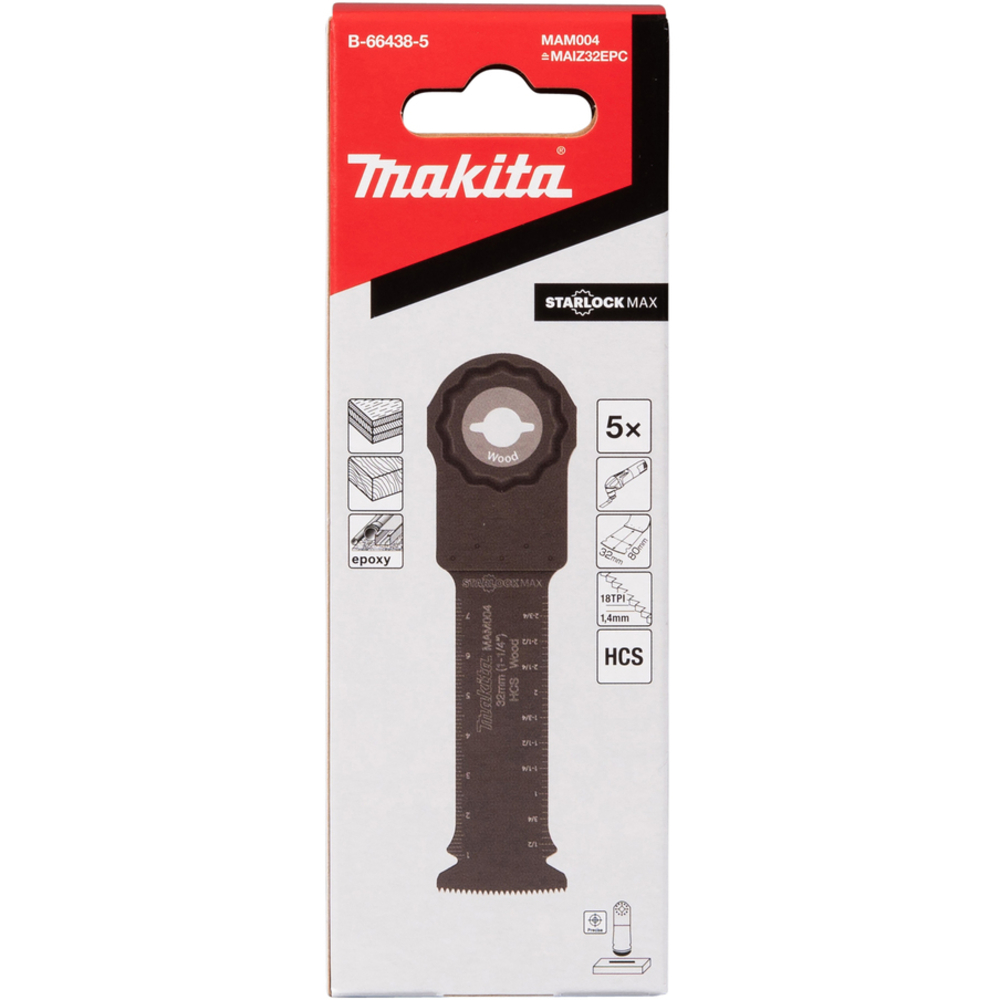 SET 5 LAMES PLONGEANTES STARLOCK MAX BOIS - MAKITA - B-66438-5