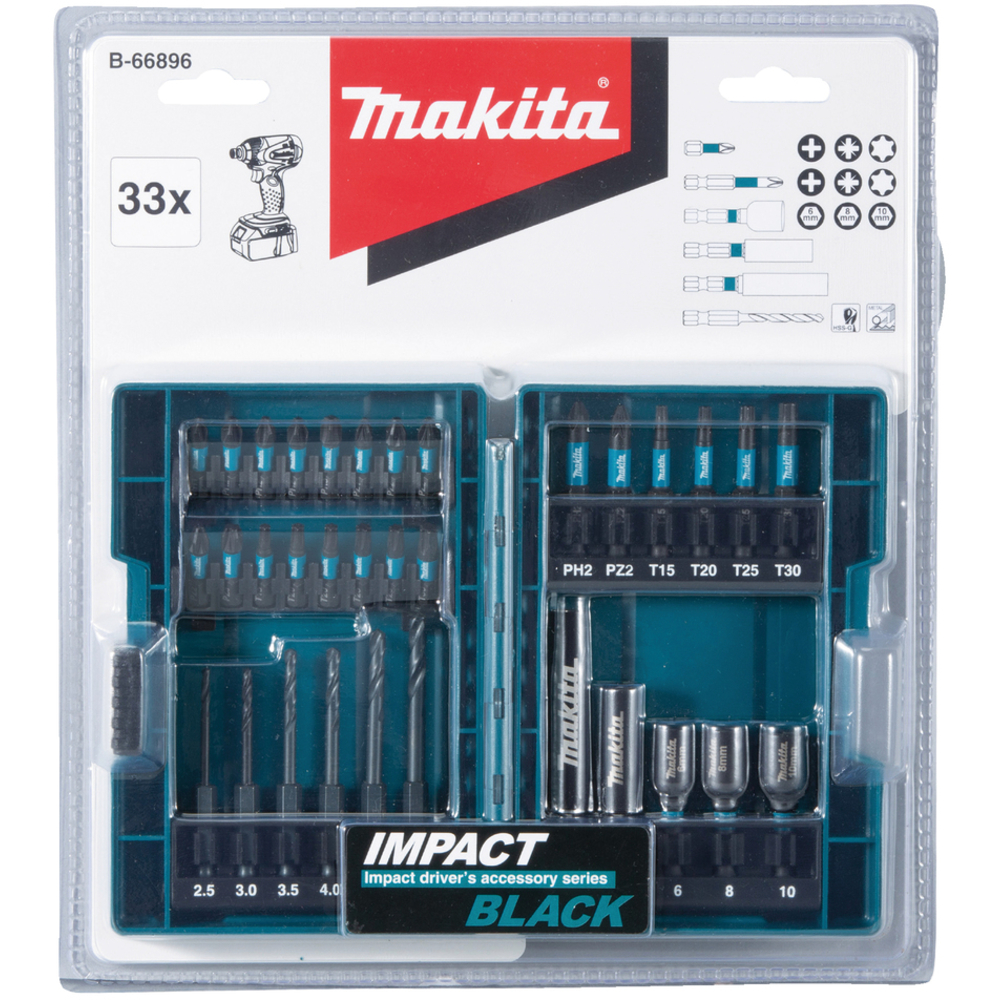 COFFRET IMPACT BLACK 33PCS - MAKITA - B-66896