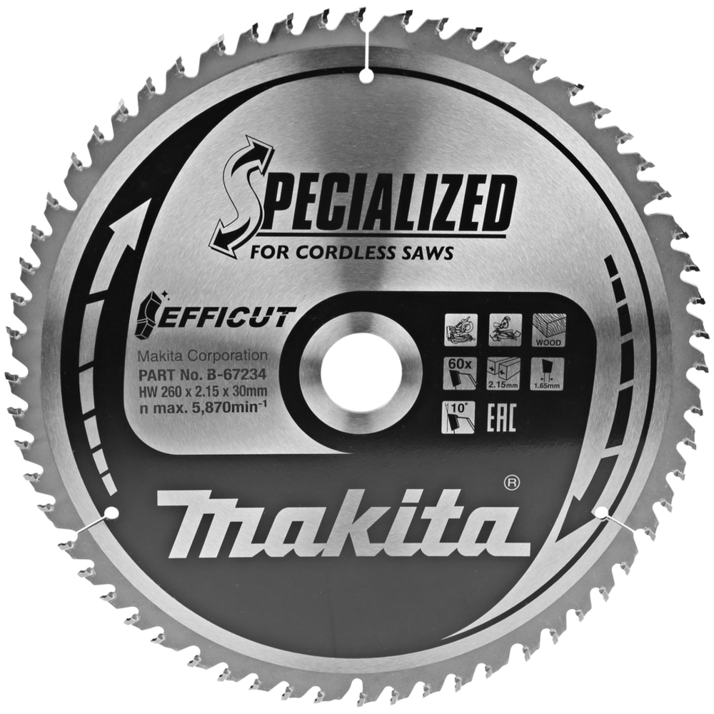 LAME CARBURE EFFICUT 260x30x60T - MAKITA - B-67234
