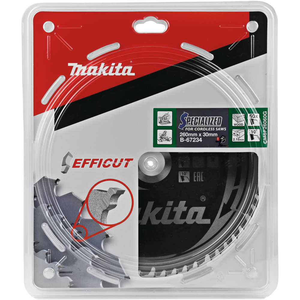 LAME CARBURE EFFICUT 260x30x60T - MAKITA - B-67234