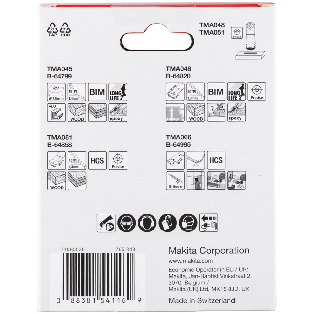 KIT PARQUET STARLOCK 4PCS TMA045/048/051/066 - MAKITA - B-67505