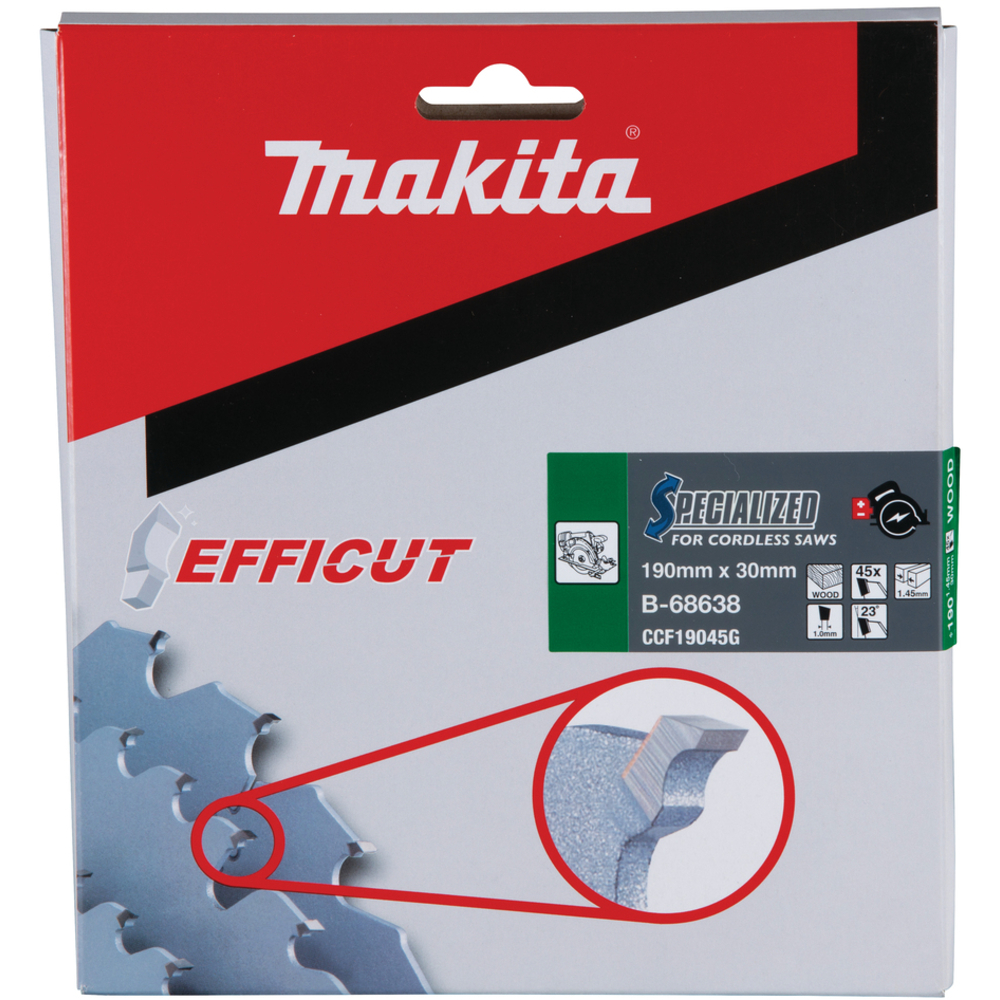 LAME CARBURE EFFICUT BOIS 190x30x45D - MAKITA - B-68638