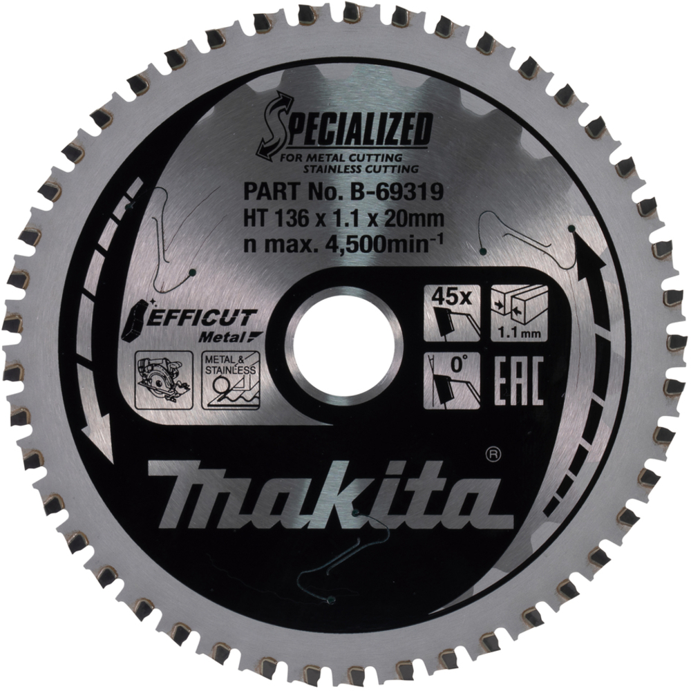 LAME CARB MET INOX EFFICUT 136X20MM 45D - MAKITA - B-69319