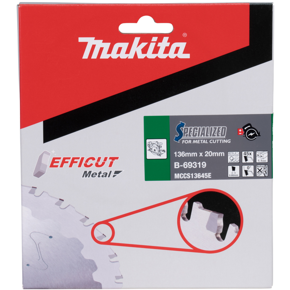 LAME CARB MET INOX EFFICUT 136X20MM 45D - MAKITA - B-69319