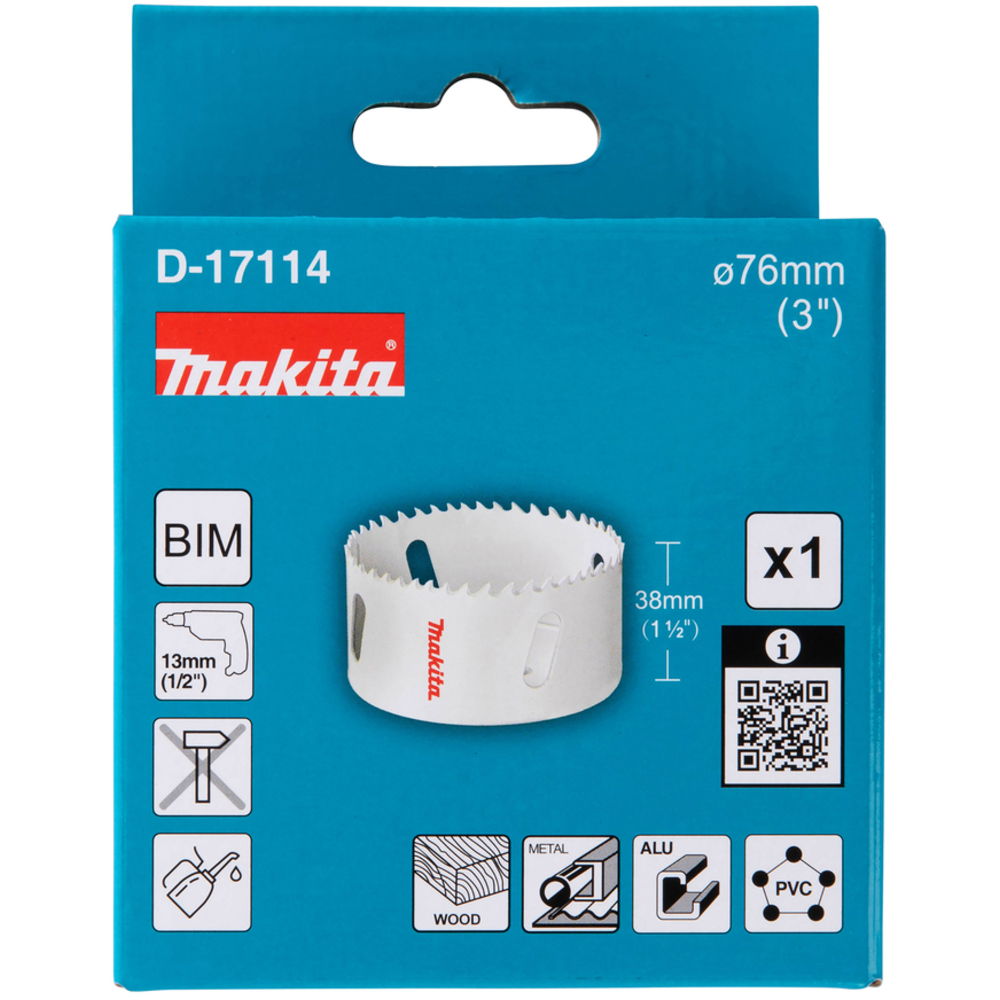 SCIE CLOCHE D76 MM BI-MÉTAL POUR PERCEUSES - MAKITA - D-17114