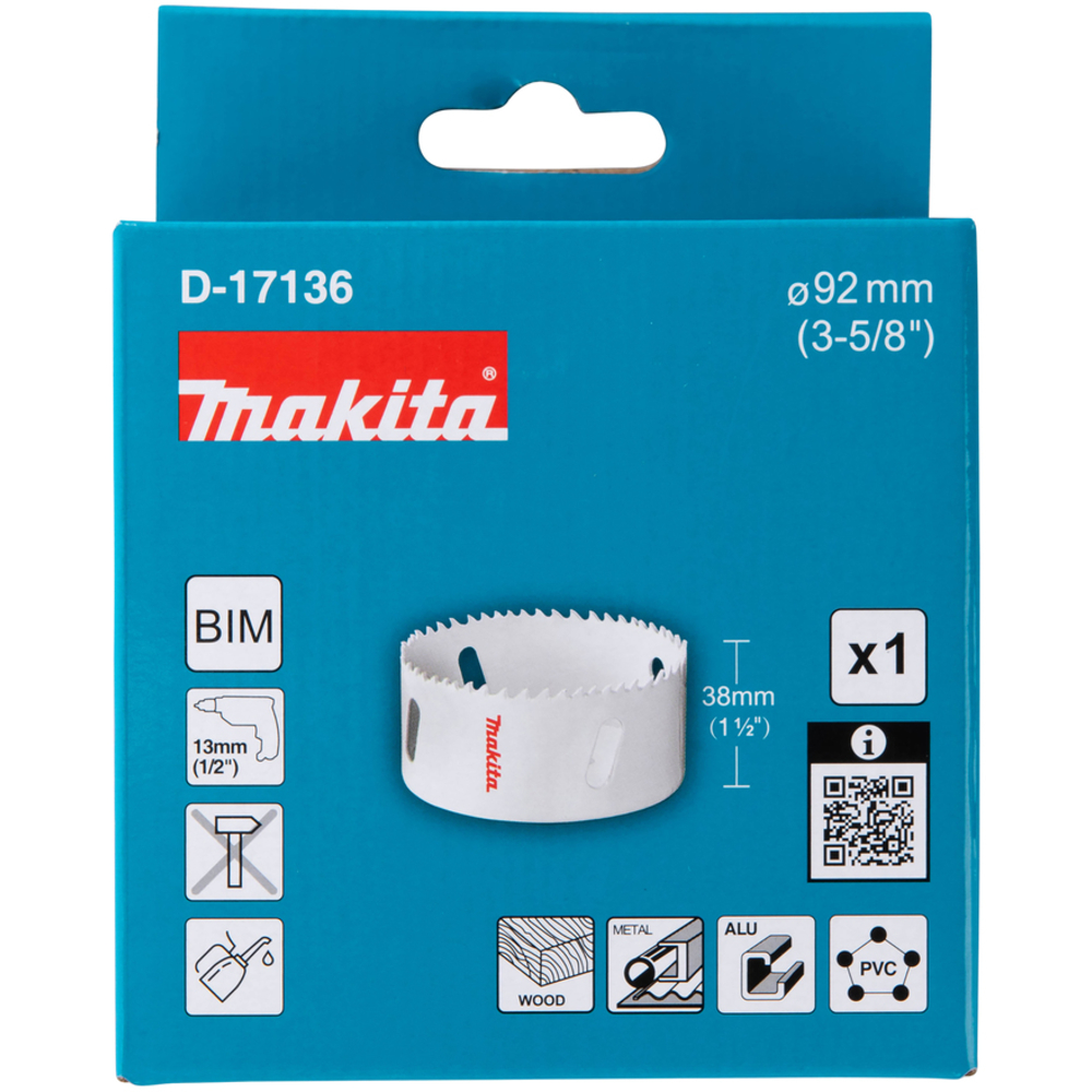 SCIE CLOCHE D92 MM BI-MÉTAL POUR PERCEUSES - MAKITA - D-17136