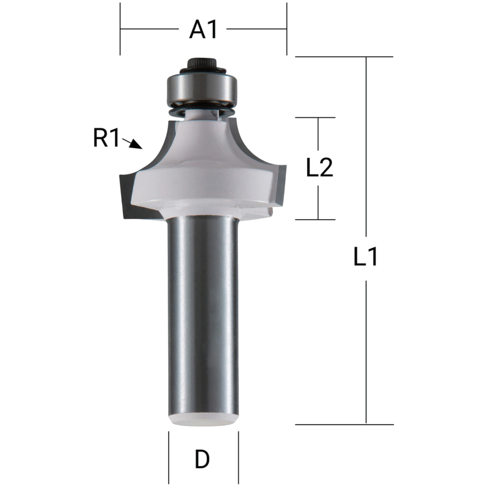 FRAISE 1/4 RD+R Q8 D38,1 R12,7 - MAKITA - D-48418