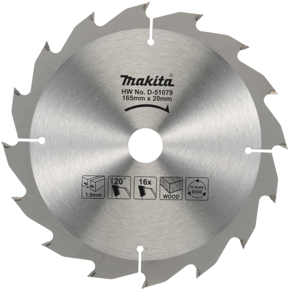 T.C.T.SAW BLADE 165X20X16T - MAKITA - D-51079