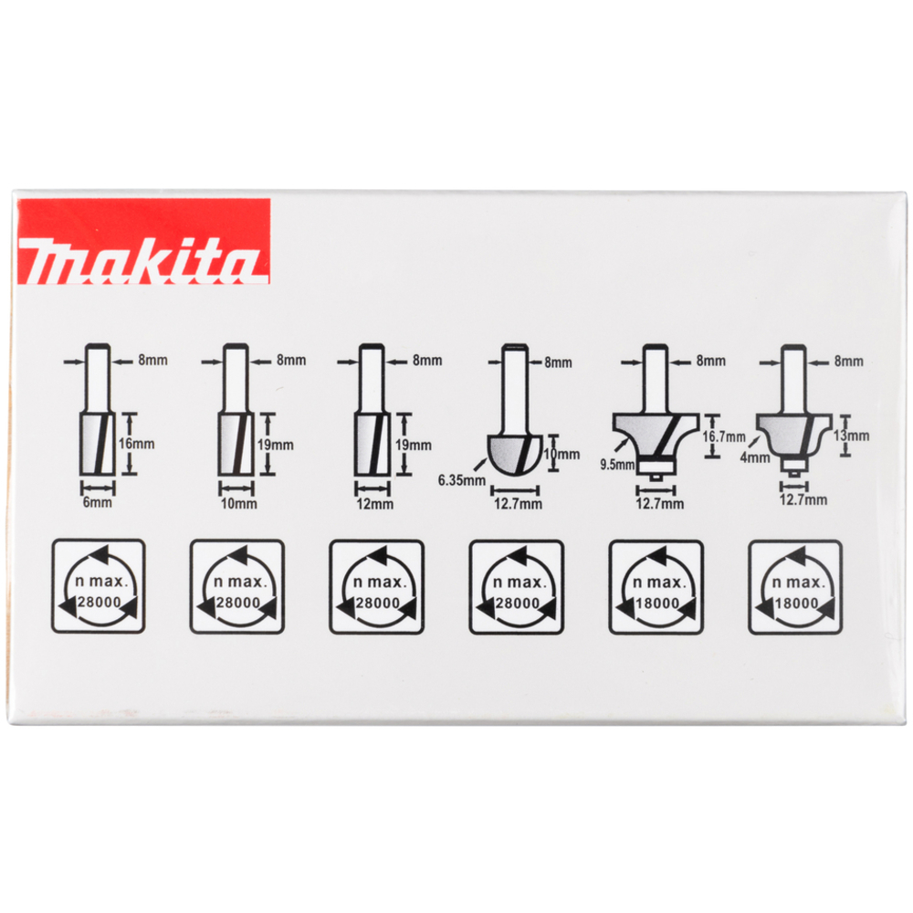 COFFRET 6 FRAISES - MAKITA - D-53540