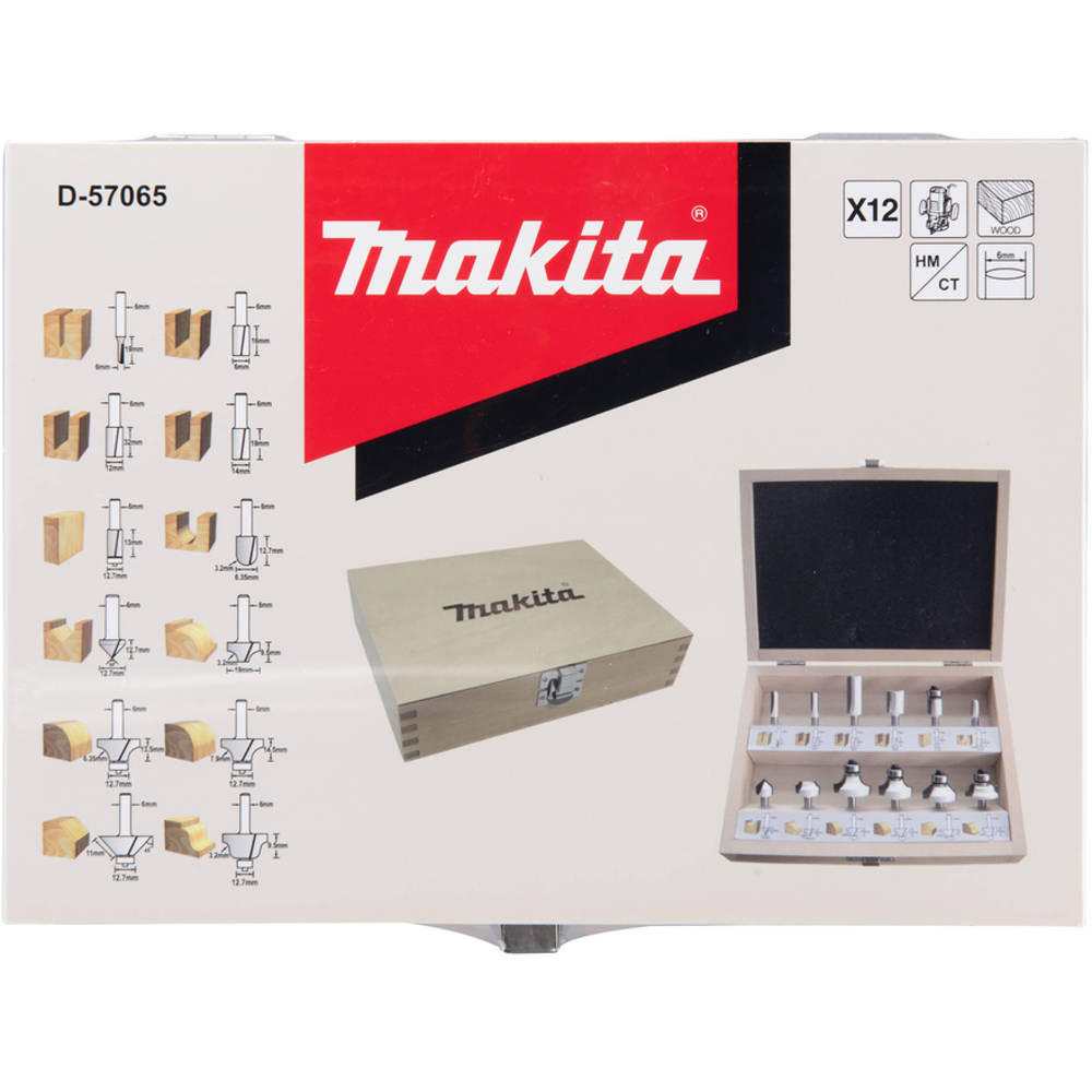 COFFRET FRAISE 1/4 ROND 12PCS - MAKITA - D-57065