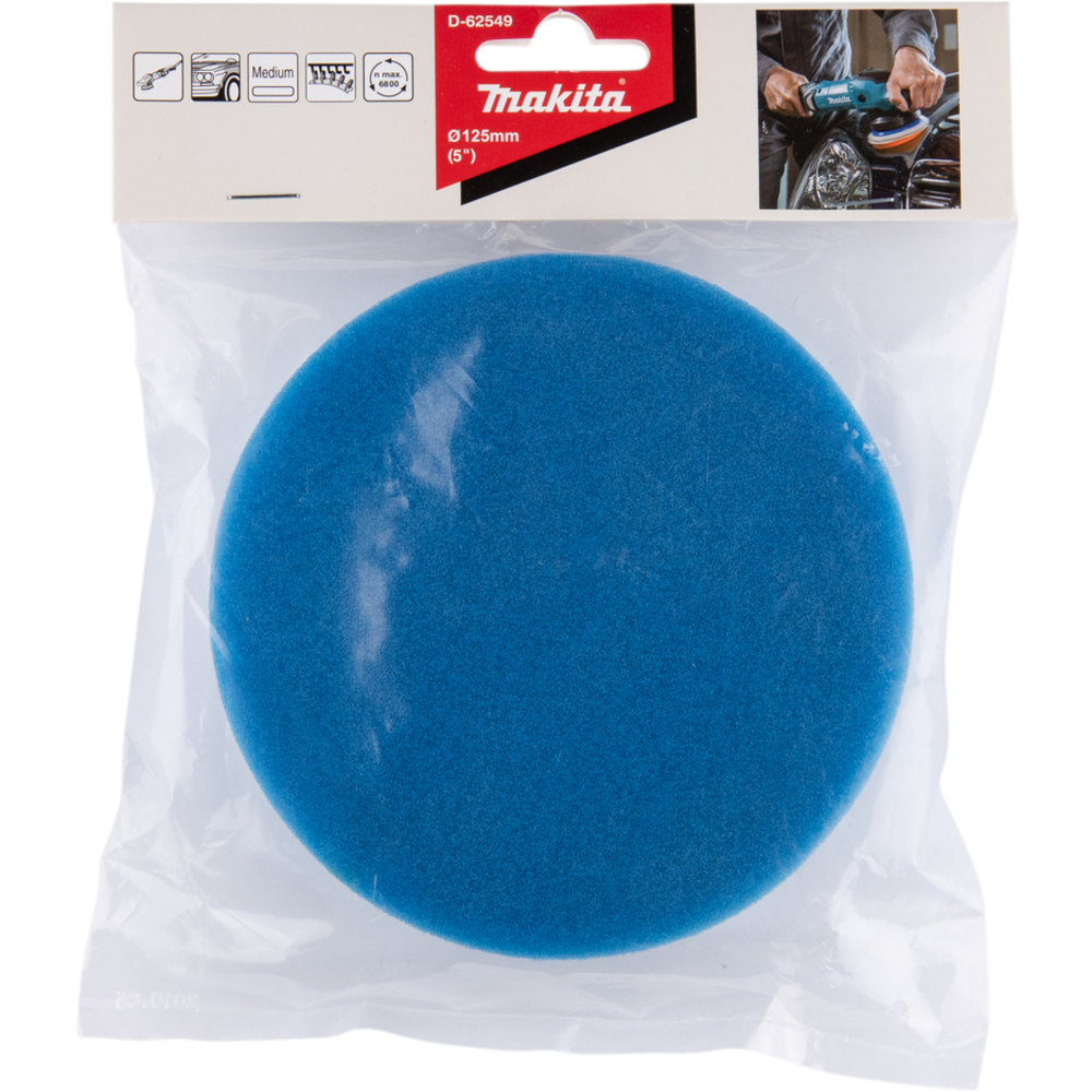 Mousse de polissage intermédiaire D125mm auto-agrippant - MAKITA - D-62549