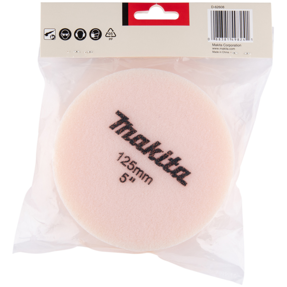 Mousse de polissage alvéolé intensif D125mm auto-agrippant - MAKITA - D-62608