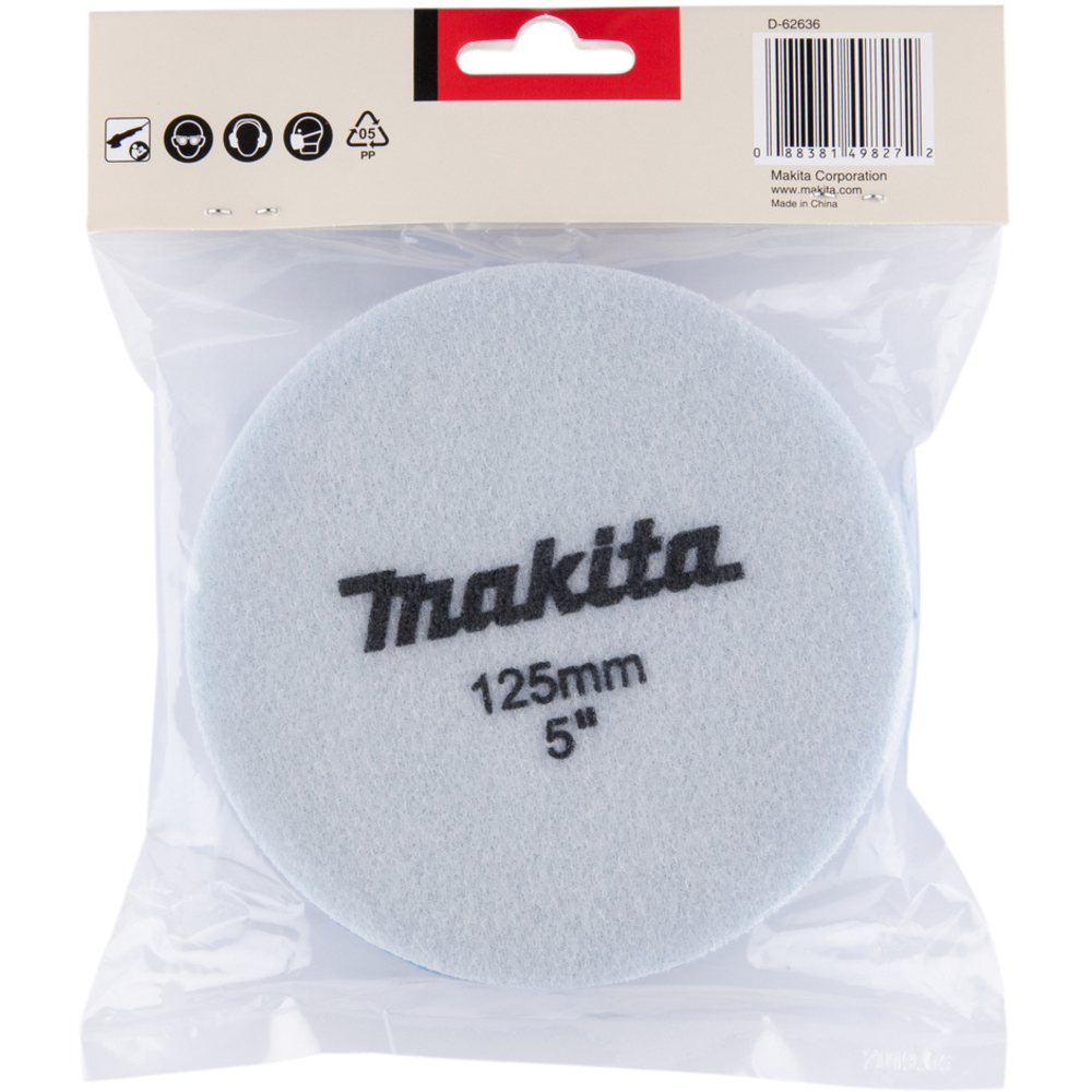 Mousse de polissage alvéolé intermédiaire D125mm auto-agrippant - MAKITA - D-62636