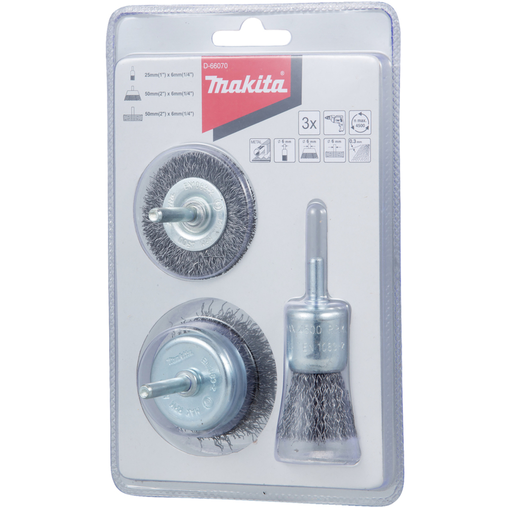 SET 3 BROSSES PERCEUSES - MAKITA - D-66070