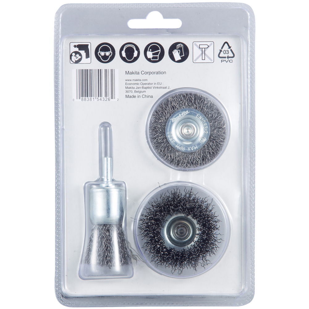 SET 3 BROSSES PERCEUSES - MAKITA - D-66070