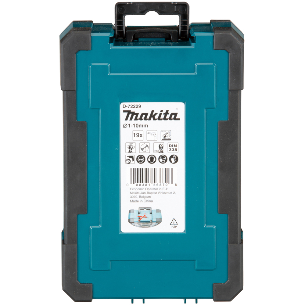 COFFRET 19 FORETS METAL HSS-TIN x 10 - MAKITA - D-72229-10