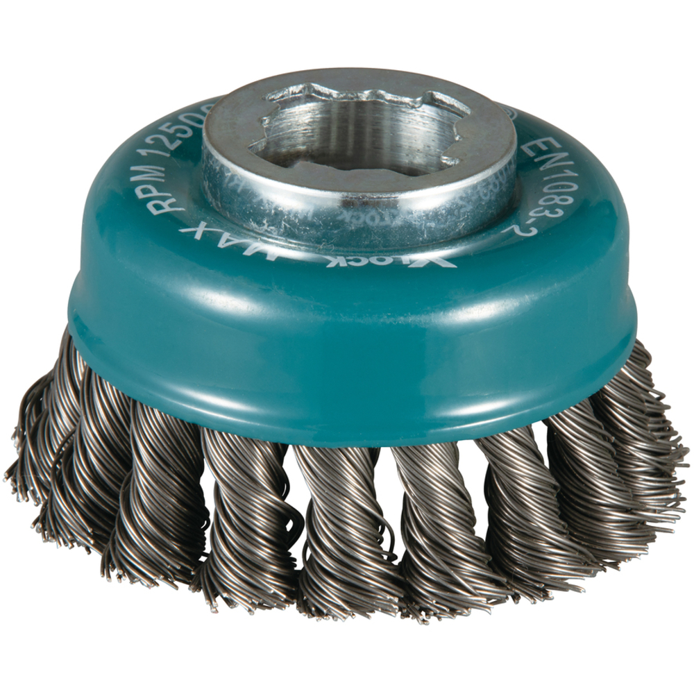 BROSSE BOISSEAU X-LOCK 80MM FILS ACIER TORSADÉS - MAKITA - D-73380