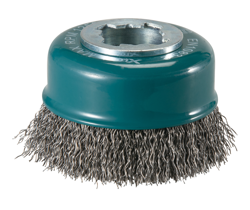 BROSSE BOISSEAU X-LOCK 75MM FILS ACIER ONDULÉS - MAKITA - D-73396