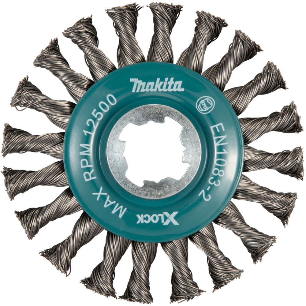 BROSSE CONIQUE X-LOCK 115MM FILS ACIER TORSADÉS F - MAKITA - D-73405
