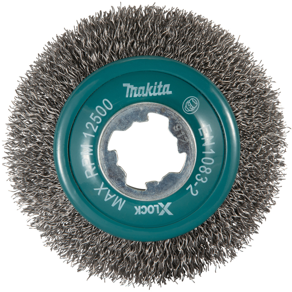 BROSSE BOISSEAU X-LOCK 100MM FILS ACIER ONDULÉS - MAKITA - D-73449