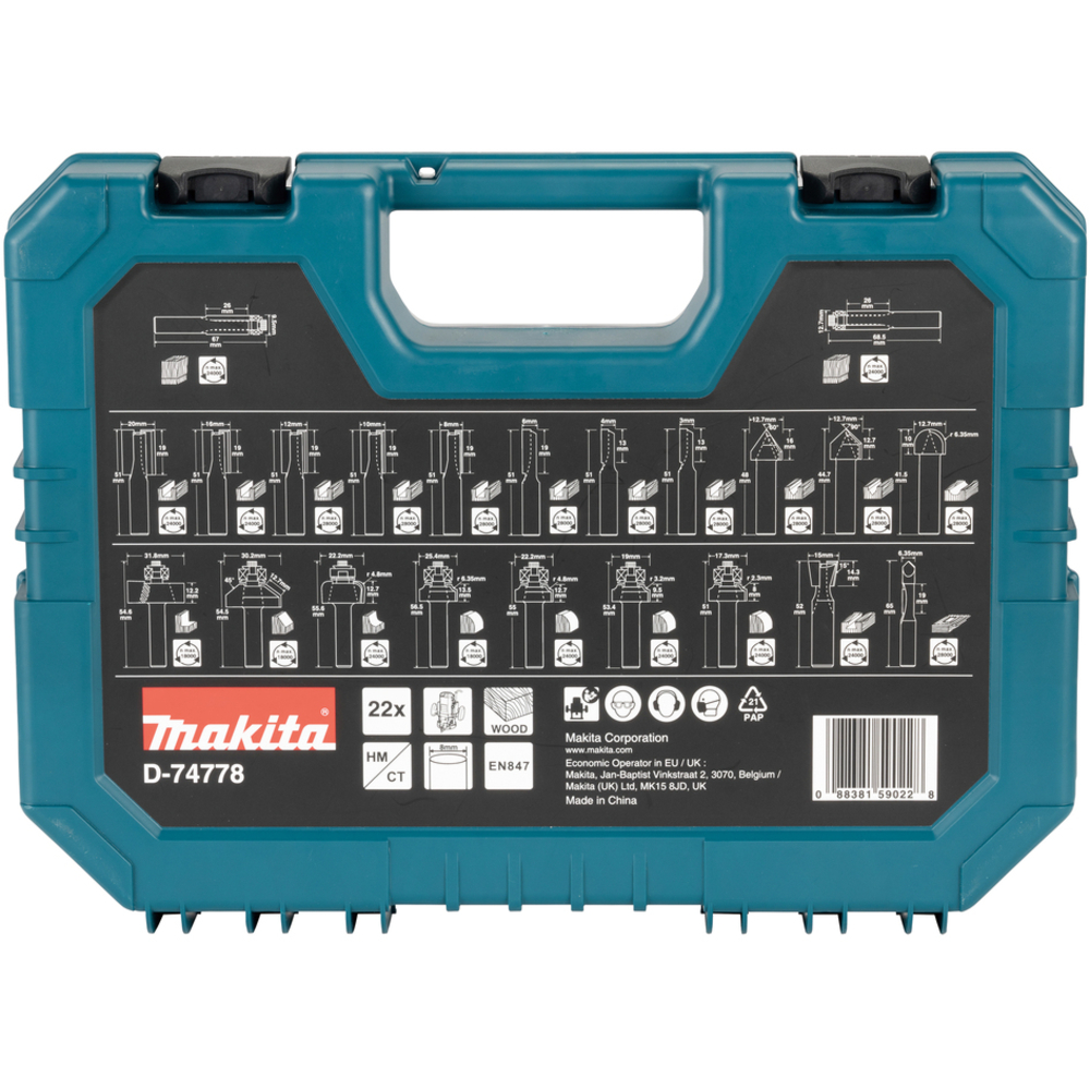 COFFRET DE 22 FRAISES - MAKITA - D-74778