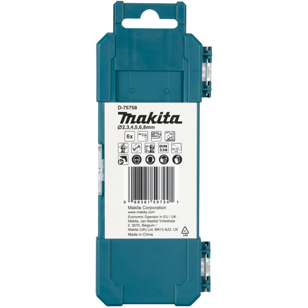 COFFRET 6 FORETS METAL HSS-CO - MAKITA - D-75758