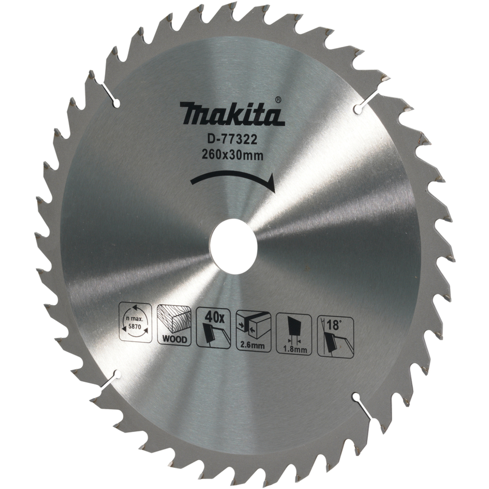 Lame de scie circulaire TCTX40T 260 mm - MAKITA - D-77322