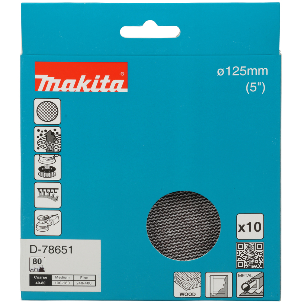 ABRASIVF EN MAILLE DIAM 125 A80 X10 - MAKITA - D-78651