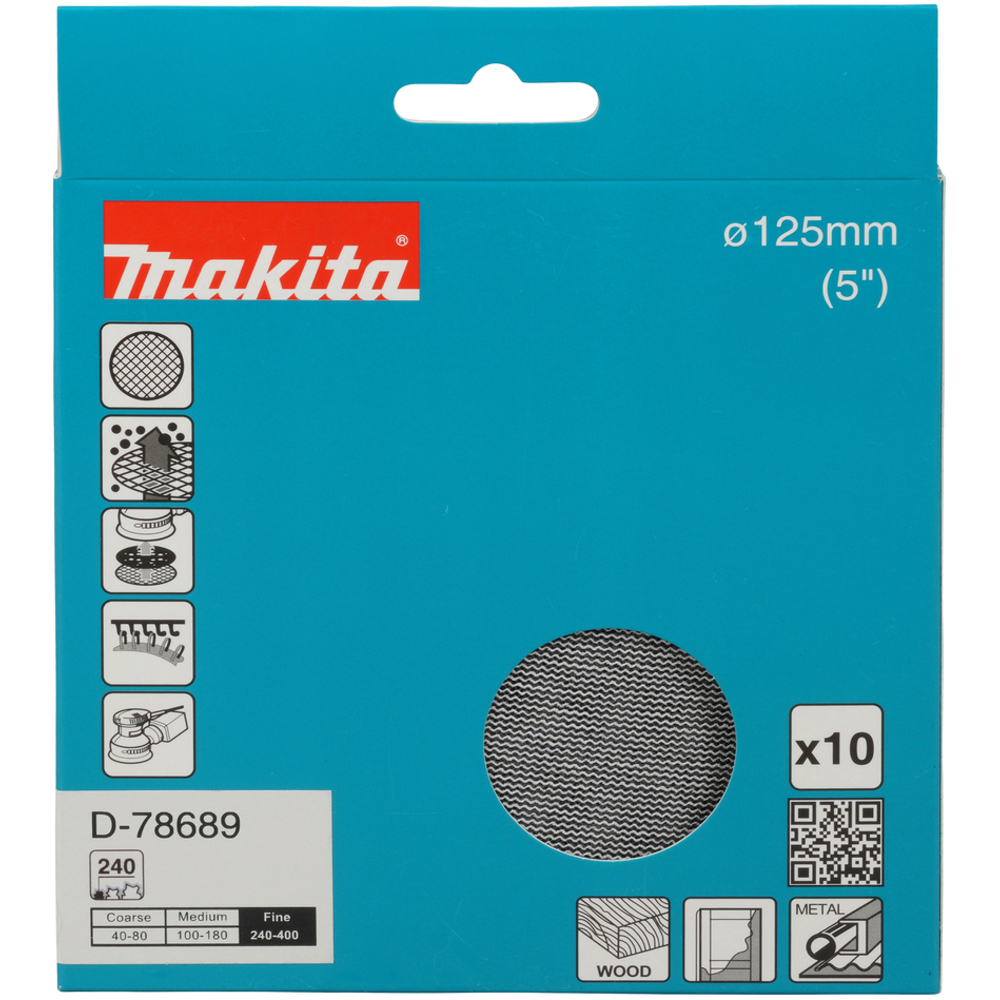 ABRASIVF EN MAILLE DIAM 125 A240 X10 - MAKITA - D-78689