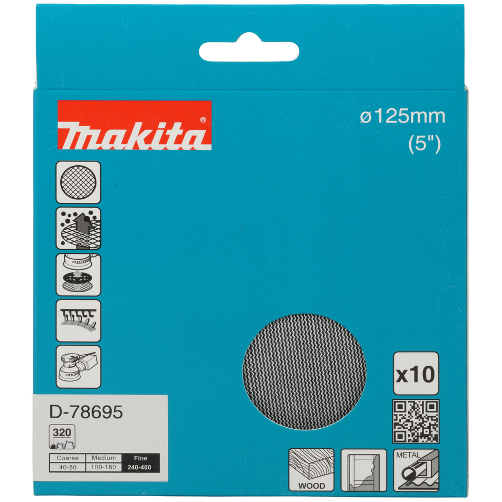 ABRASIVF EN MAILLE DIAM 125 A320 X10 - MAKITA - D-78695