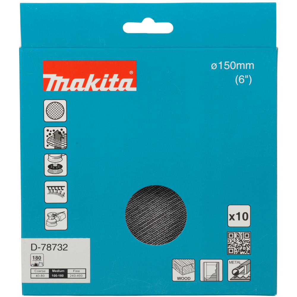 ABRASIVF EN MAILLE DIAM 150 A180 X10 - MAKITA - D-78732