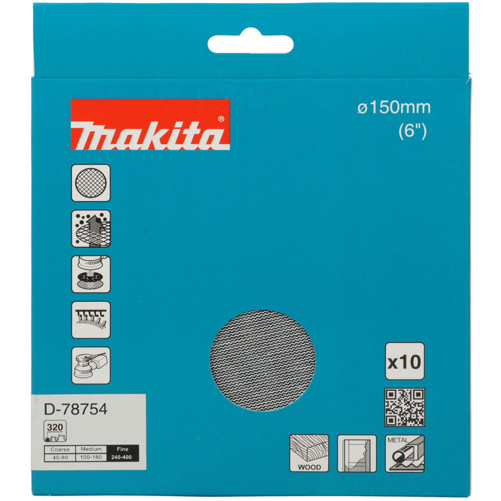 ABRASIVF EN MAILLE DIAM 150 A320 X10 - MAKITA - D-78754