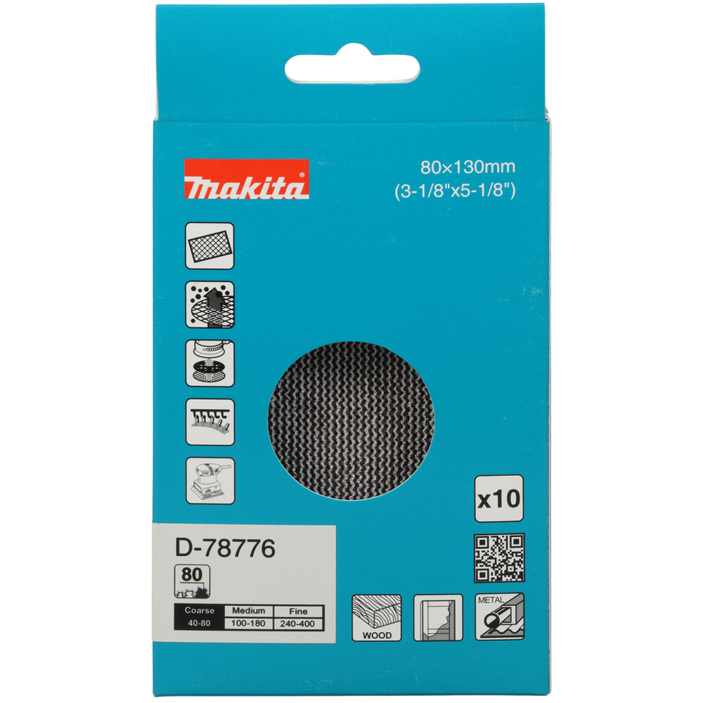 ABRASIVF EN MAILLE 80X130 A80 X10 - MAKITA - D-78776