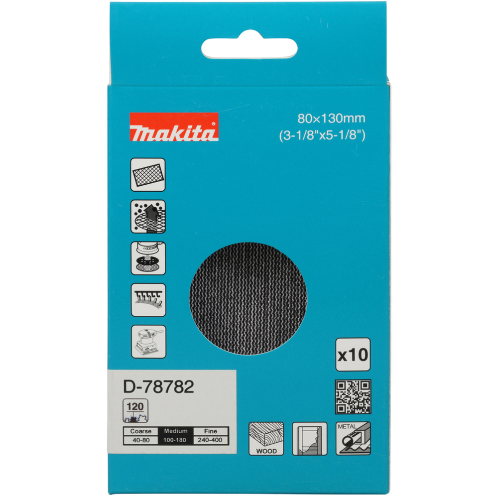 ABRASIVF EN MAILLE 80X130 A120 X10 - MAKITA - D-78782