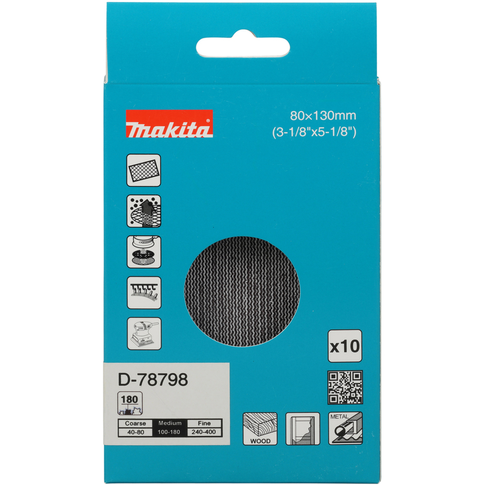 ABRASIVF EN MAILLE 80X130 A180 X10 - MAKITA - D-78798