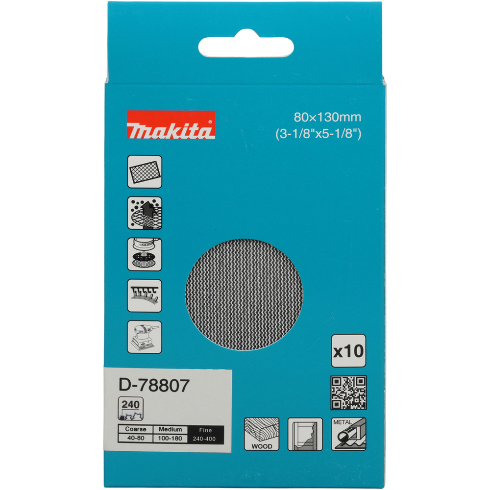 ABRASIVF EN MAILLE 80X130 A240 X10 - MAKITA - D-78807
