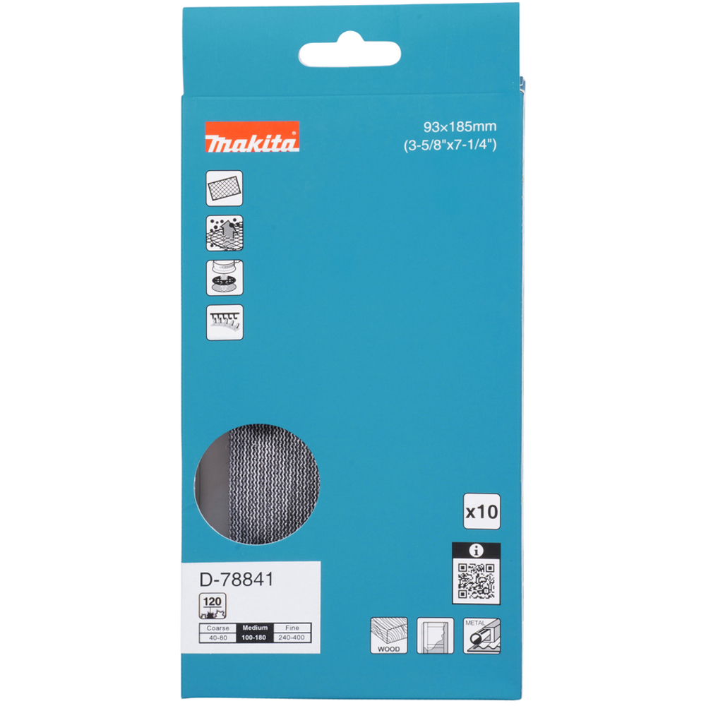 Feuilles abrasives à maille 93x185 mm A120 - MAKITA - D-78841