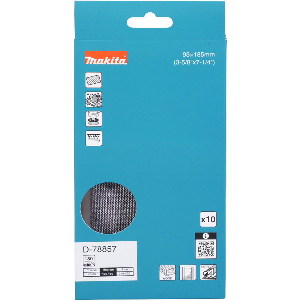 Feuilles abrasives à maille 93x185 mm A180 - MAKITA - D-78857